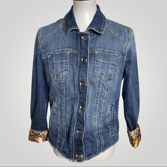 Chico’s Quilted Denim Jacket - Picture 2 of 8